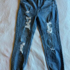 Tinseltown Blue Skinny Jeans with Modern Distressing